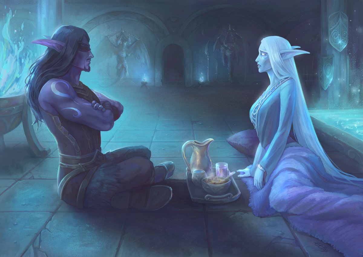 Варкрафт 3 арт ночные эльфы