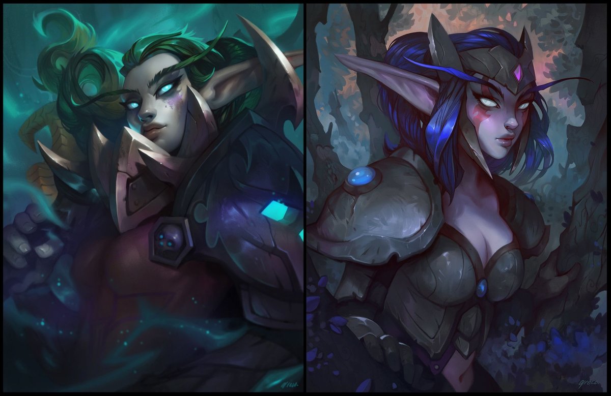 World of Warcraft арт эльфийка бездны