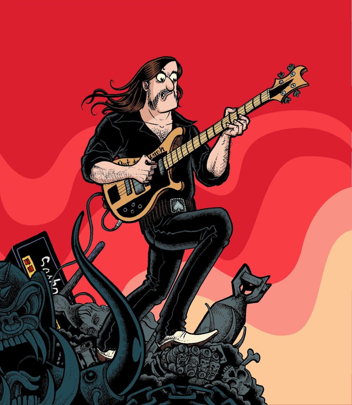 Lemmy Art с гитарой
