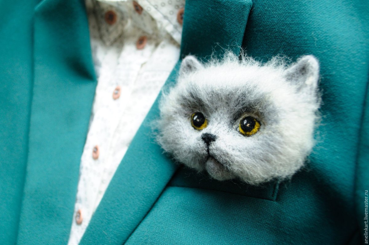 Котенок из шерсти валяние