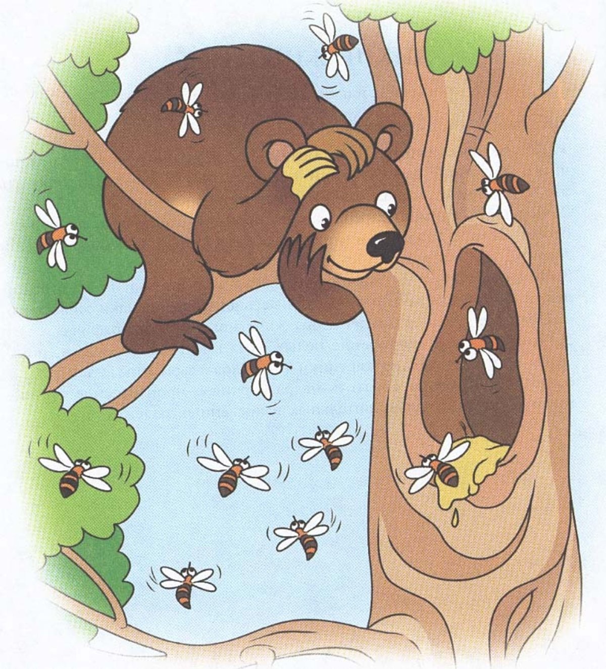 Иллюстрации к башкирской сказке медведь и пчелы