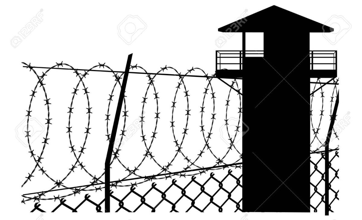Забор с колючей проволокой тюрьма
