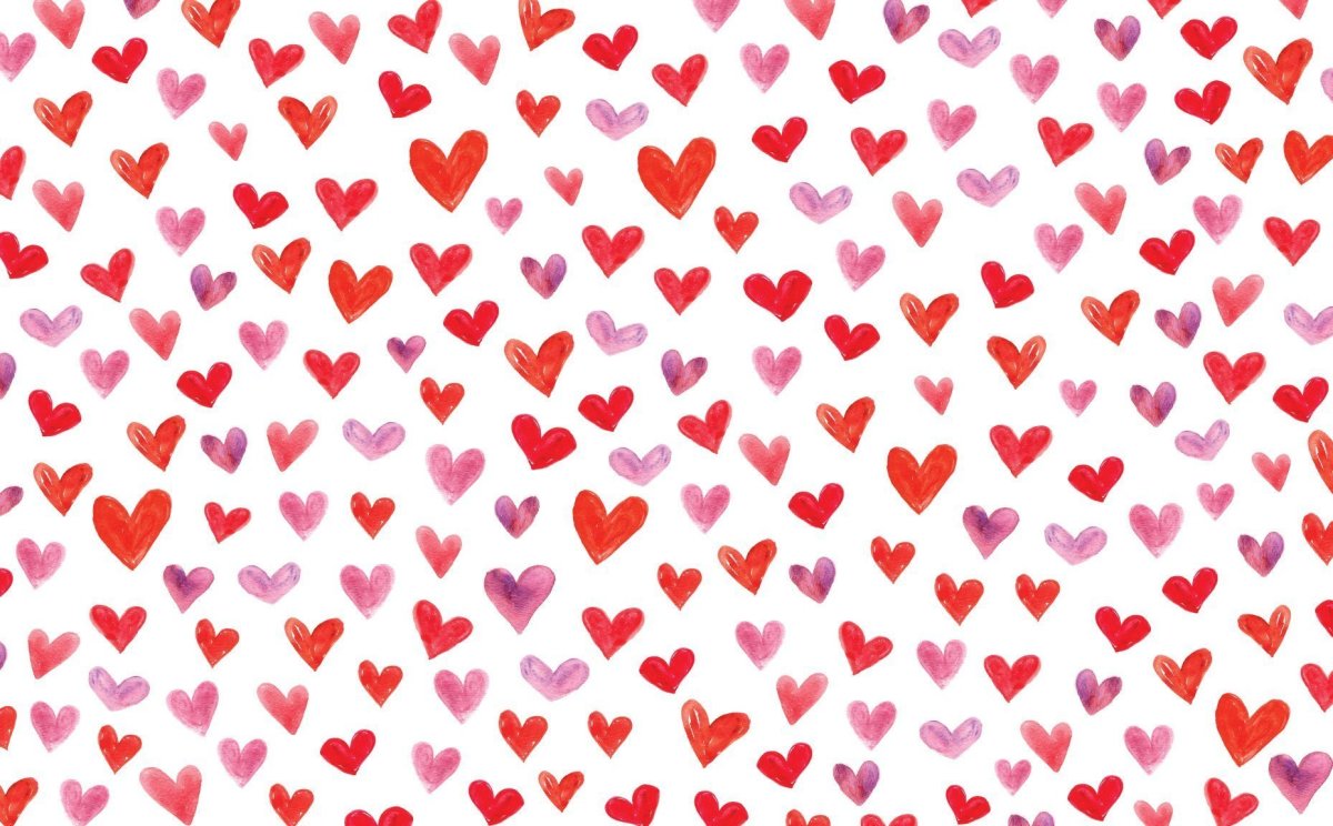 Лиловые обои с сердечками