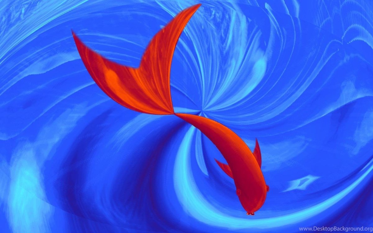 Рыбки на голубом фоне