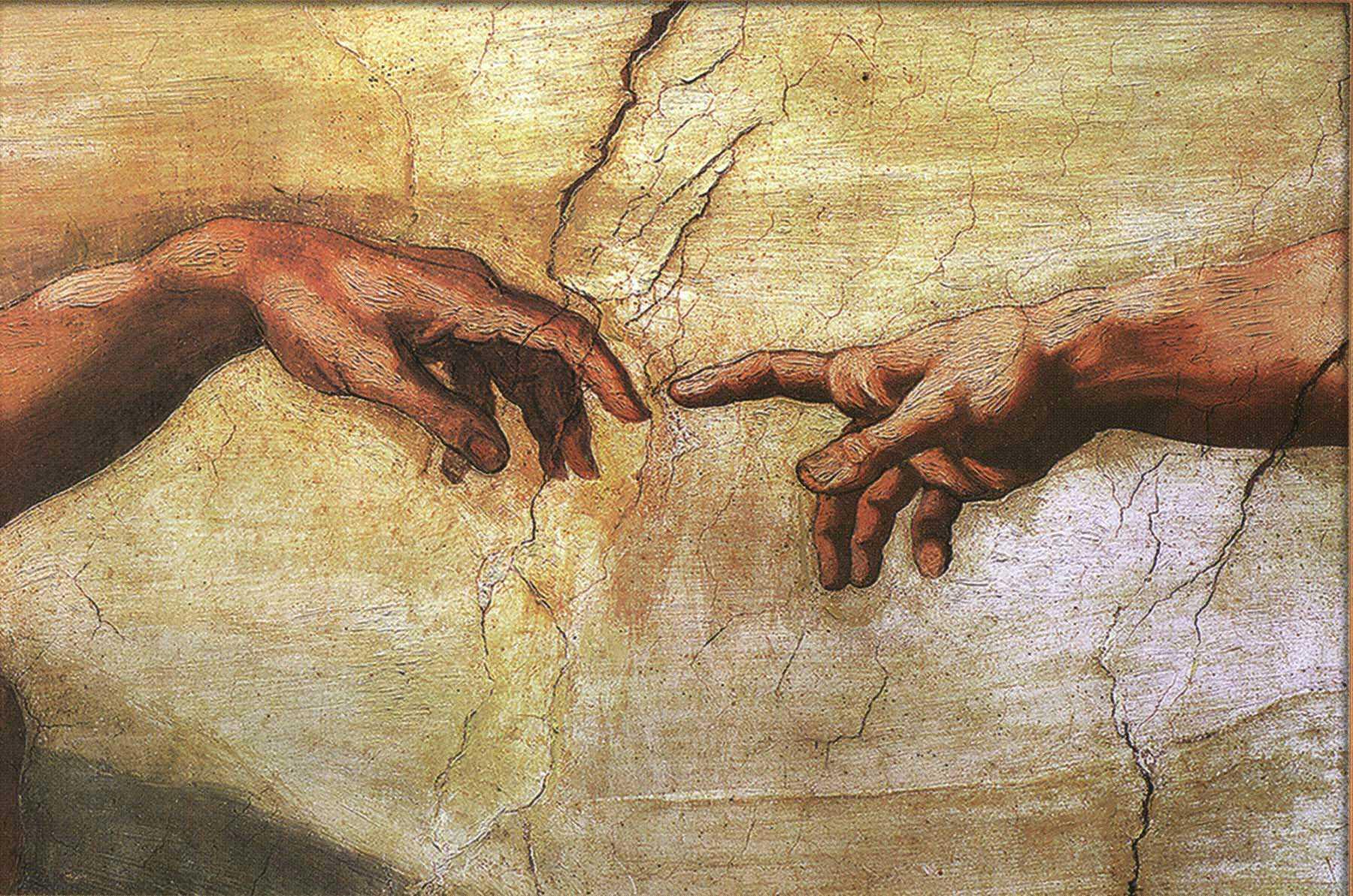 Как называется соприкосновение. Леонардо да Винчи Сотворение Адама руки. Картина Микеланджело руки. Микеланджело Сотворение Адама. Картина Микеланджело Сотворение Адама руки.