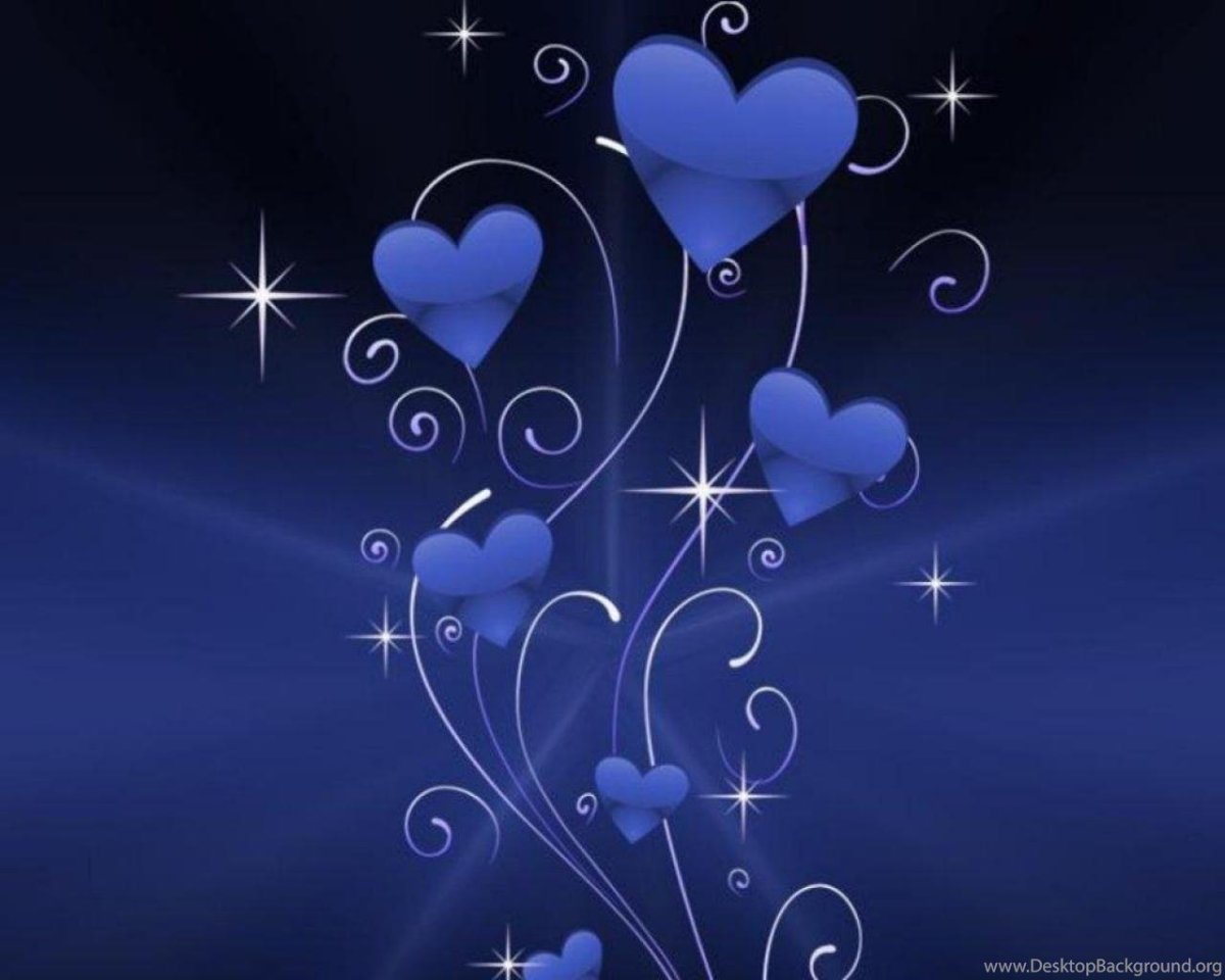 Красивые синие сердечки