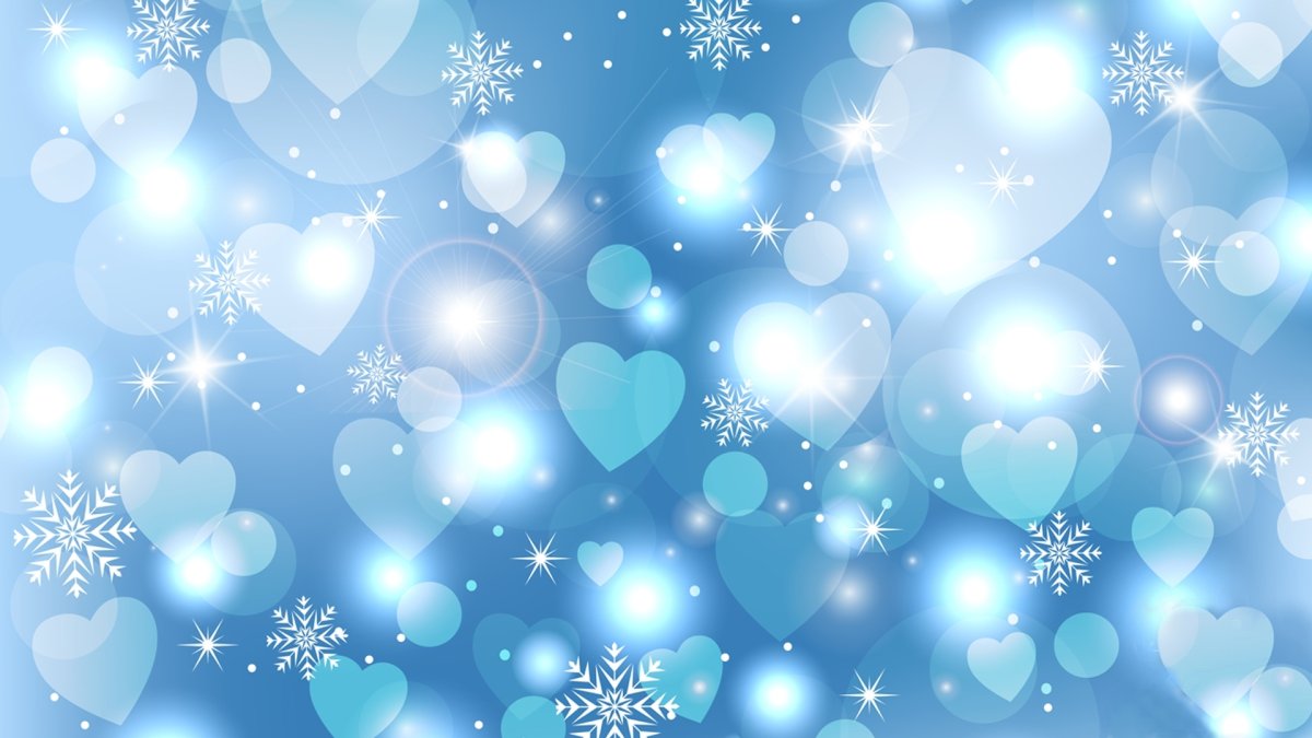 Зимний фон с сердечками