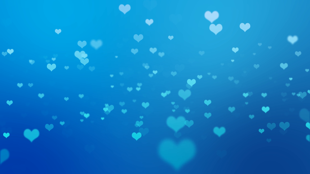 Голубой фон с сердечками