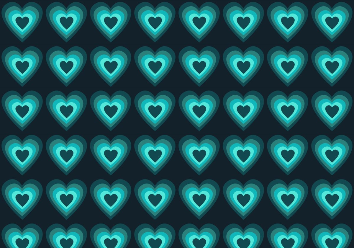 Бирюзовый фон с сердечками