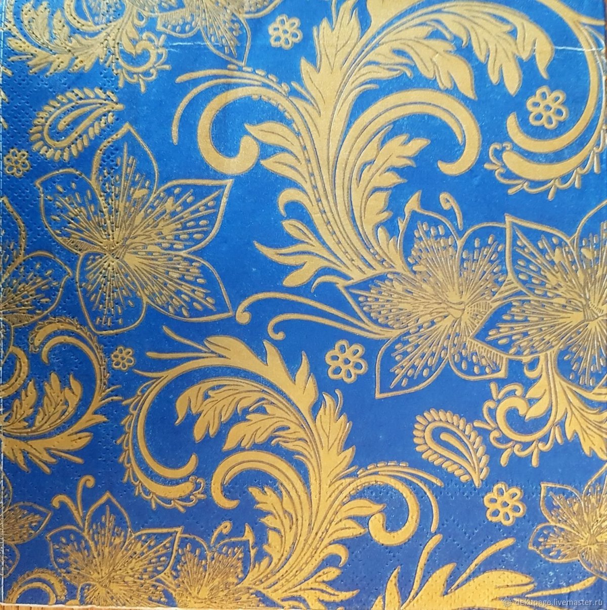 Обои синие с золотом