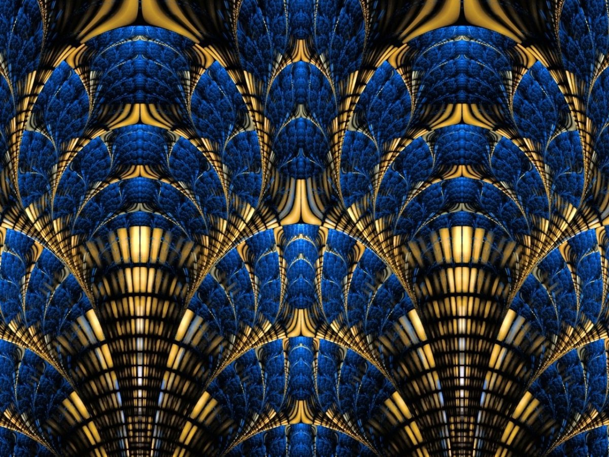Сине золотые Фракталы