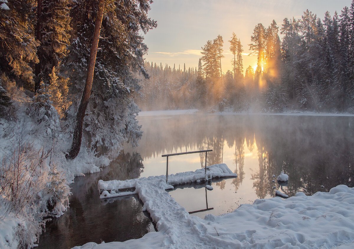 Теплые озера зимой