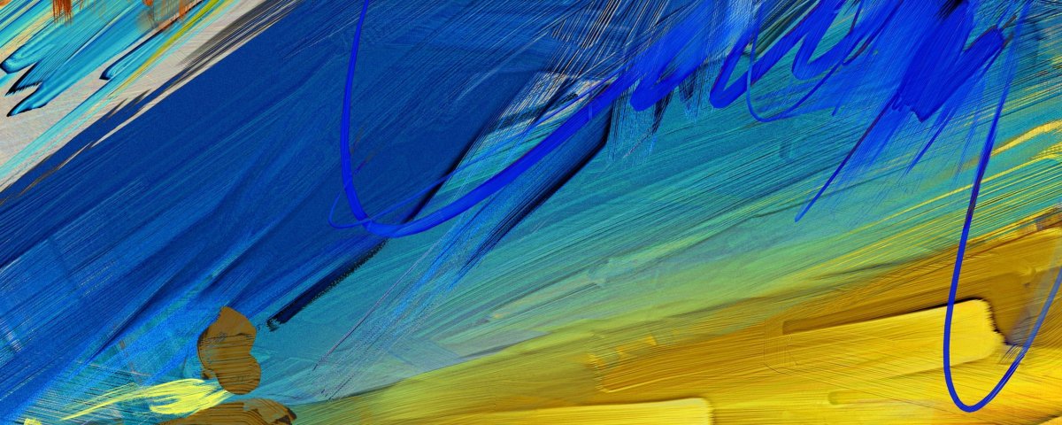 Мазки синие желтые