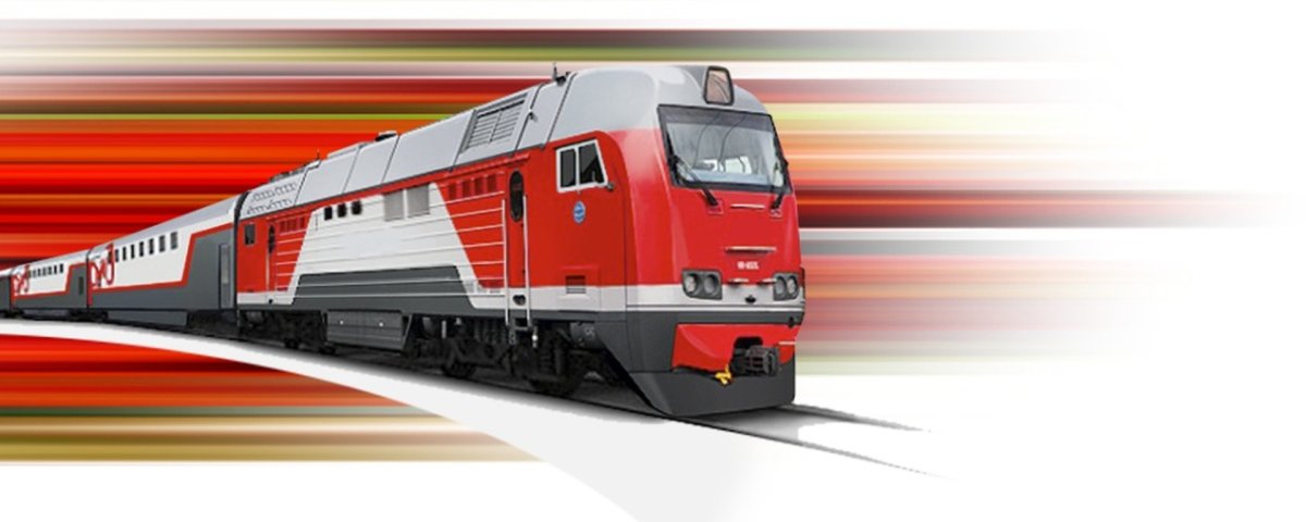 Пассажирский электровоз на белом фоне