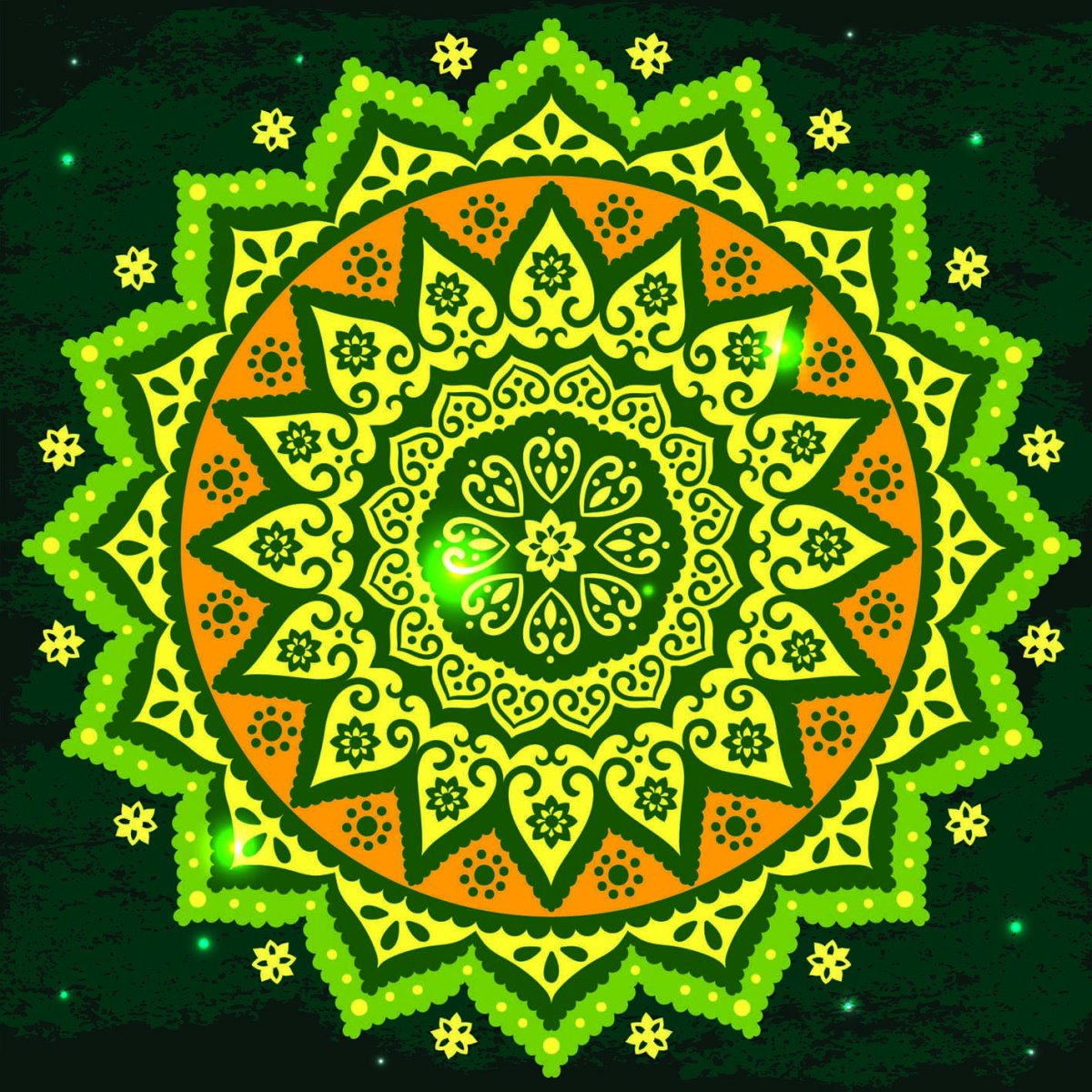 Восточный орнамент зеленый