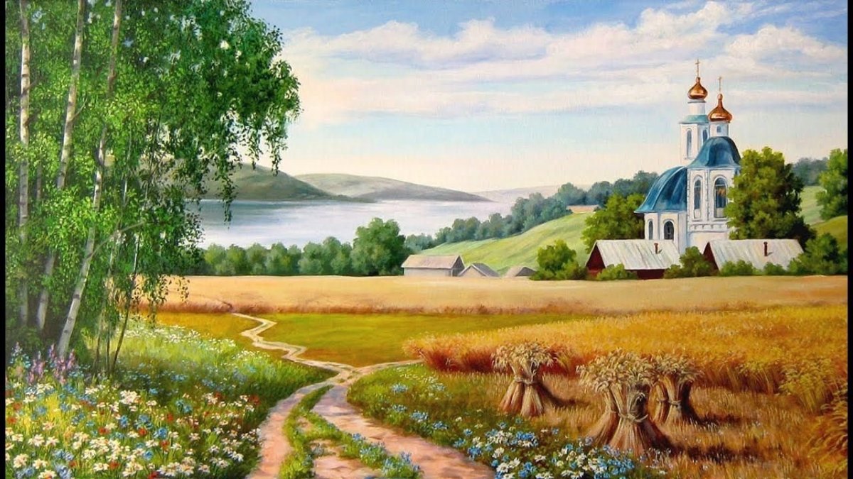 Храм Борисоглеб Владимирская область картина