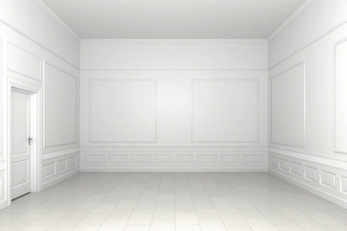 Белая комната без мебели