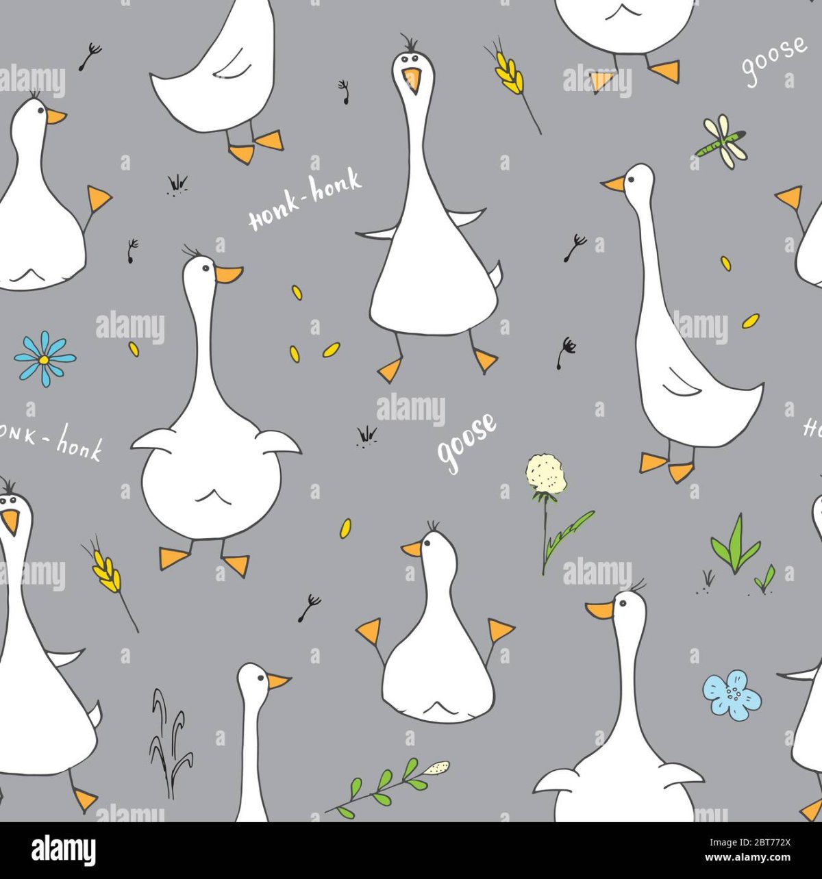 Гуси рисунок обои
