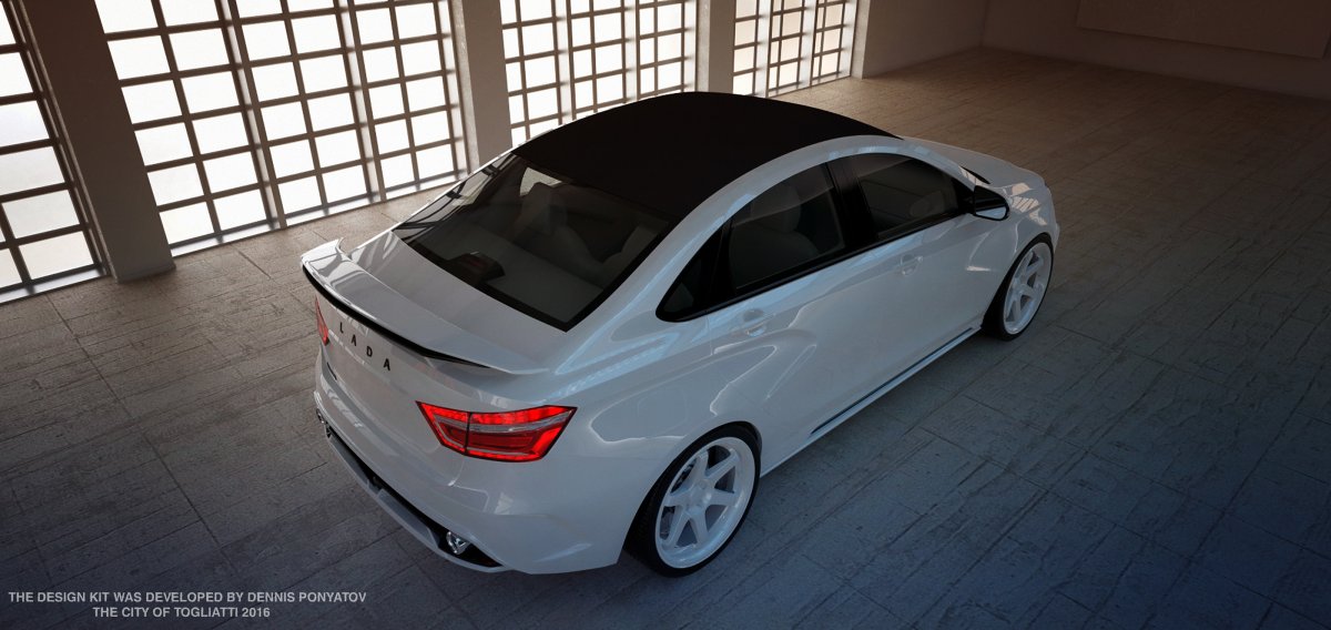 Лада Веста белая тюнинговая