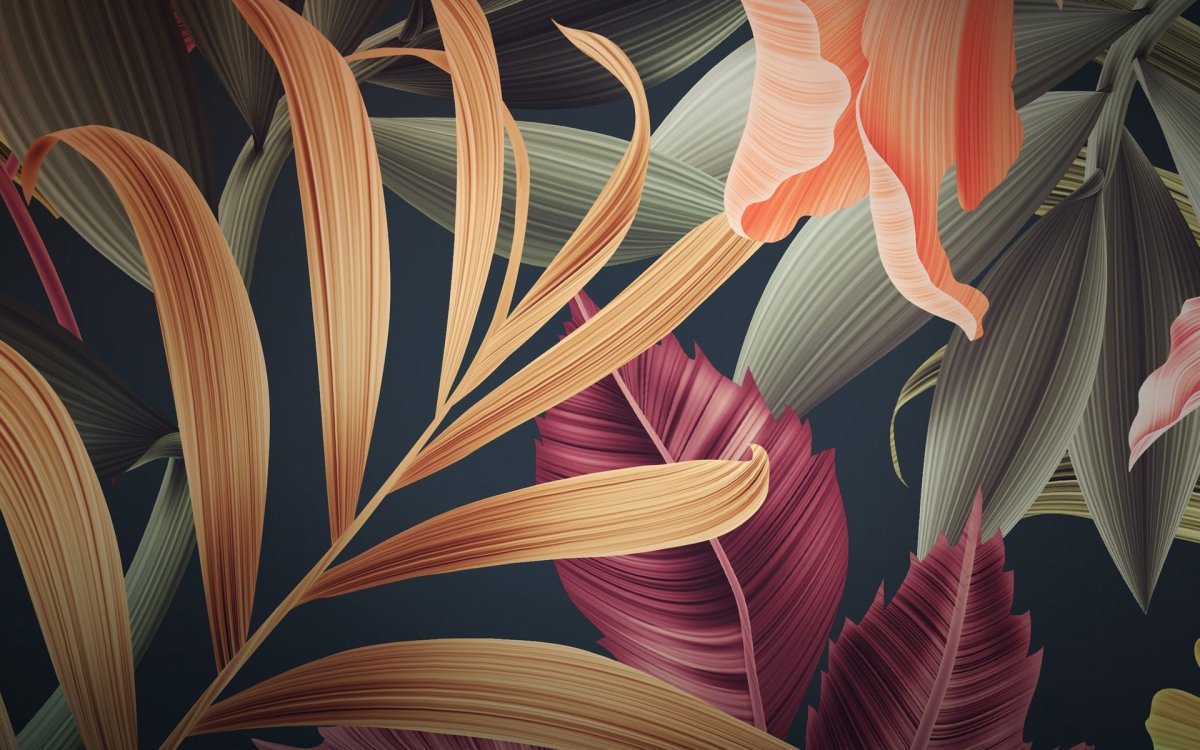 Листья цветы абстракция