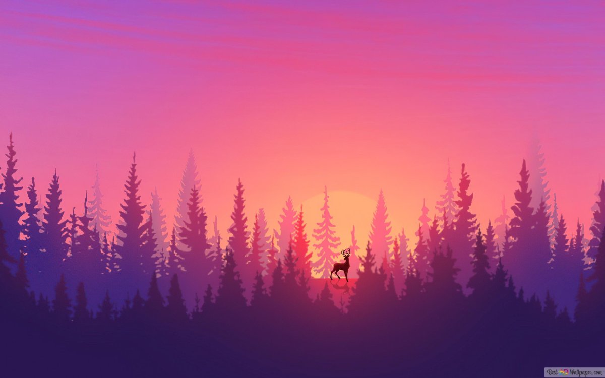 Лес минимализм обои