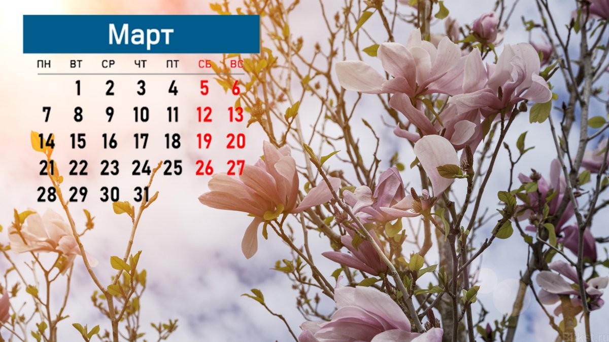 Календарь март