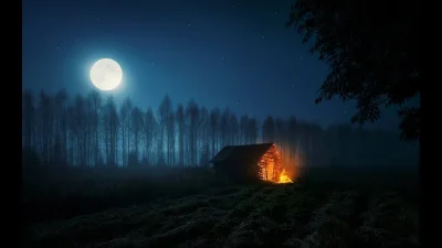 Луна в лесу