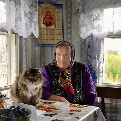 Бабушка в деревенском доме