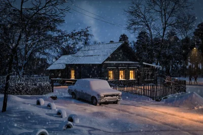 Зима в деревне