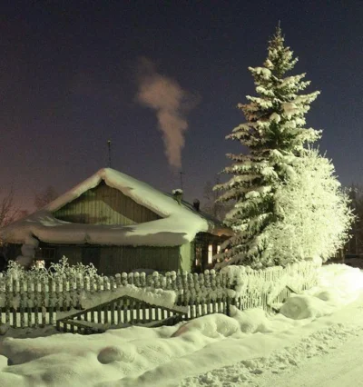 Деревня зимой