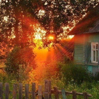 Рассвет в деревне