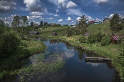 Деревня Мегра Вологодская пейзаж
