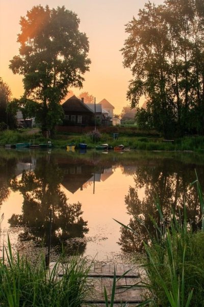 Закат в деревне