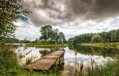 Мостик река лето деревня