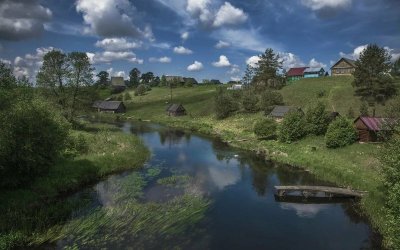 Деревня Мегра Вологодская пейзаж