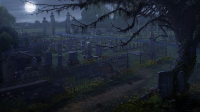 Фон кладбища для гача лайф