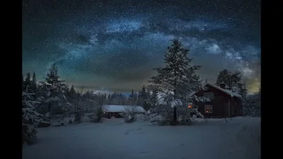 Зимняя ночь в деревне