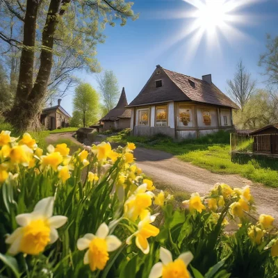 Весна в деревне