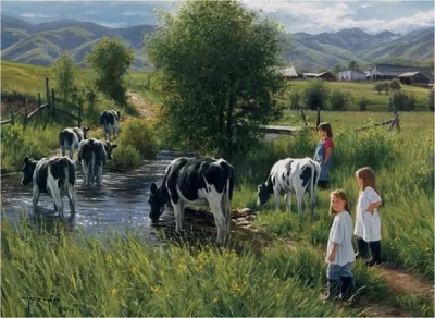 Картины Роберта Дункана деревня лето