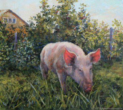Свинья живопись