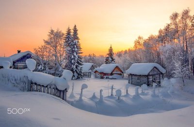 Зимняя деревня