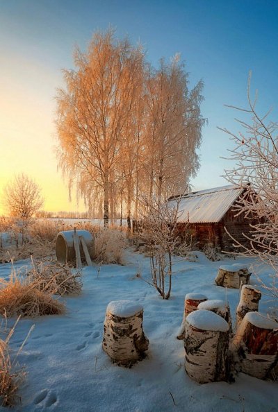 Зима в деревне