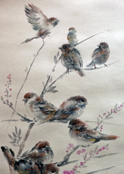Воробьи в китайской живописи