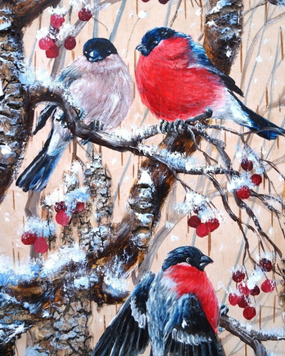 Майстренко Геннадий Снегири художник