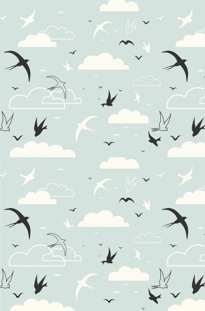 Ткань с ласточками