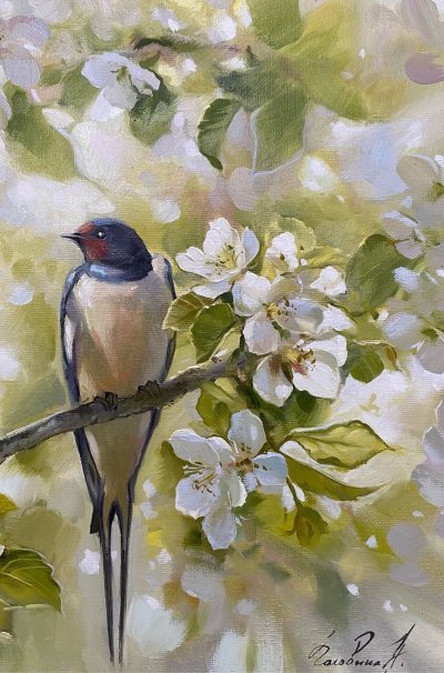 Ласточка живопись