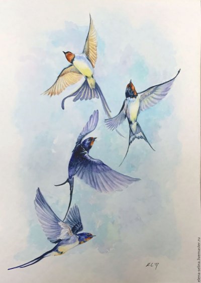 Ласточка живопись