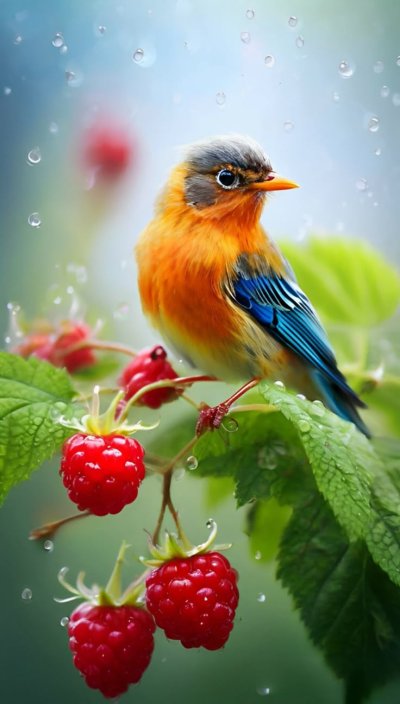 Птицы с ягодами