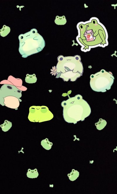 Наклейки с милыми лягушками