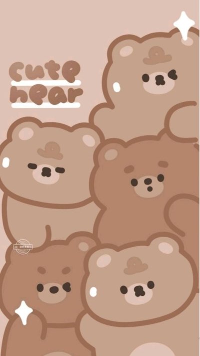 Коричневые обои с мишками